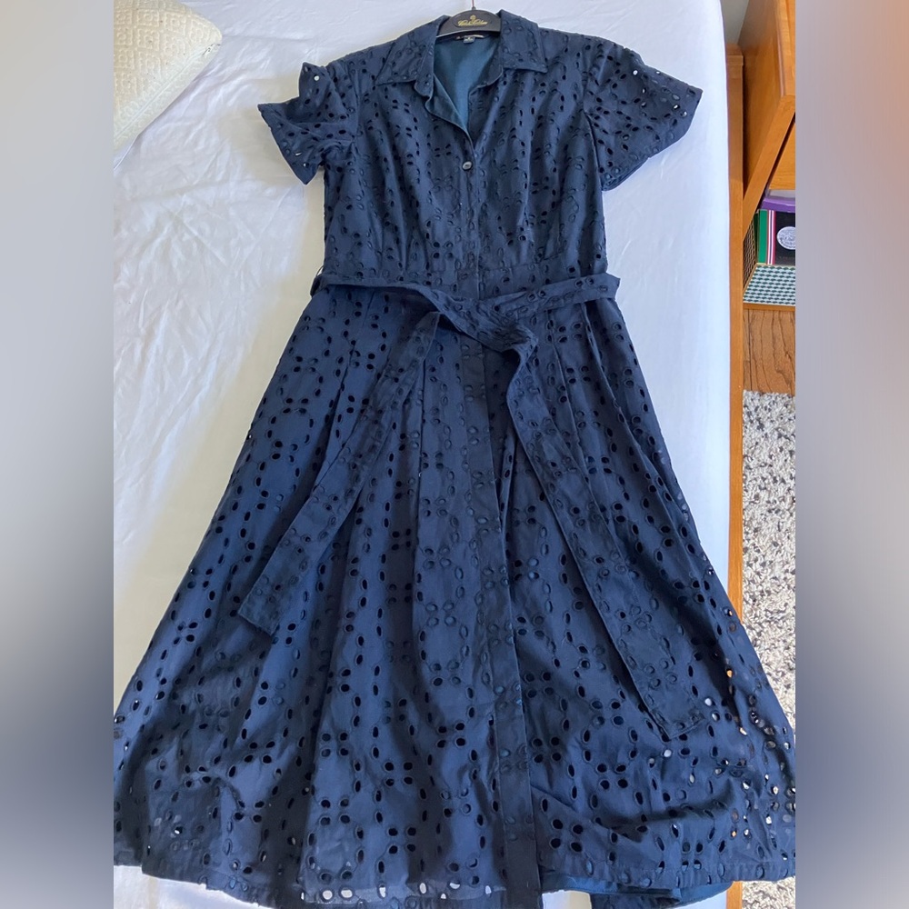 New Brooks Brothers Navy dress size 0 100% cotton